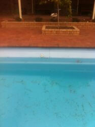 Fibreglass pool with large crack