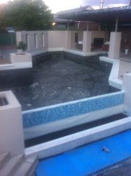Concrete swimming pool with Blue Mist finish
