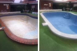 Renovated swimming pool, in Blue Lagoon and Sahara Sand finish